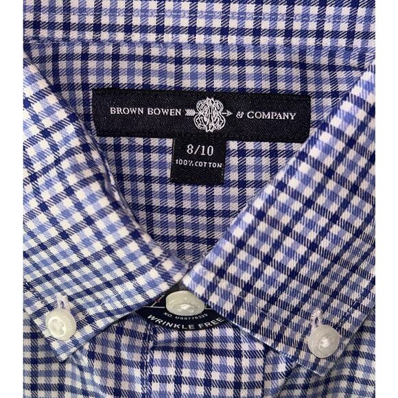 Bowen Arrow Haddrell's Point Plaid Cotton Button-Down Shirt Boy's 8/10 - Picture 5 of 7